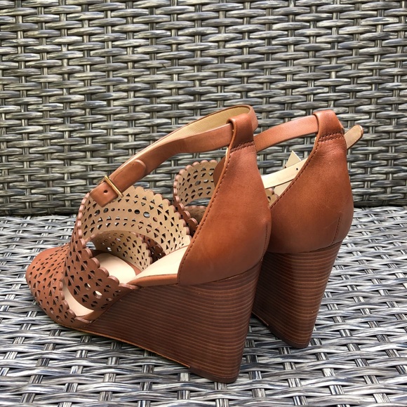 Tory Burch Perforated Wedge Leather Sandals - Size 10.5 - NEW - Picture 11 of 12